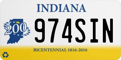 IN license plate 974SIN