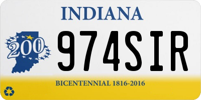 IN license plate 974SIR
