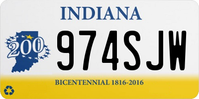 IN license plate 974SJW