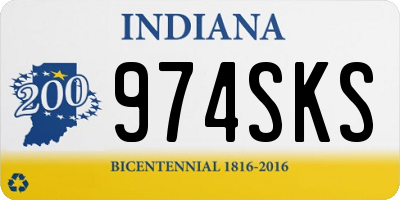 IN license plate 974SKS