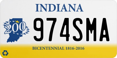 IN license plate 974SMA