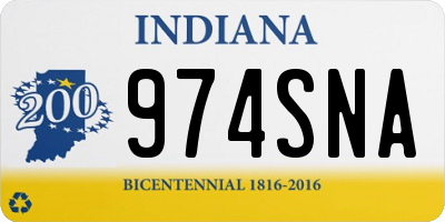 IN license plate 974SNA