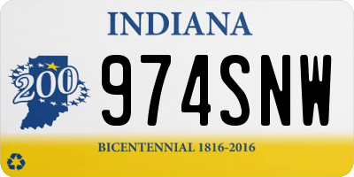 IN license plate 974SNW