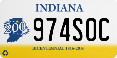 IN license plate 974SOC