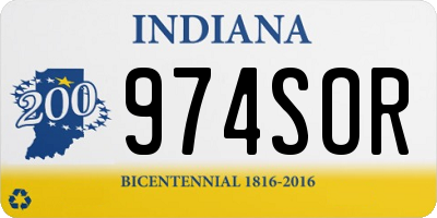 IN license plate 974SOR
