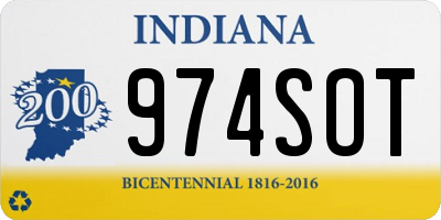 IN license plate 974SOT
