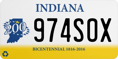 IN license plate 974SOX
