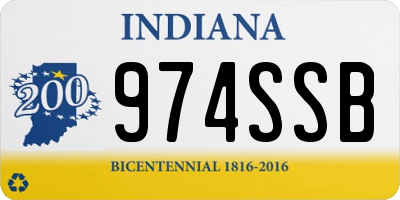 IN license plate 974SSB