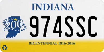 IN license plate 974SSC