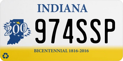 IN license plate 974SSP