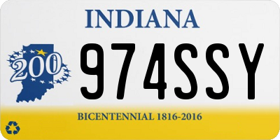IN license plate 974SSY