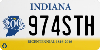 IN license plate 974STH