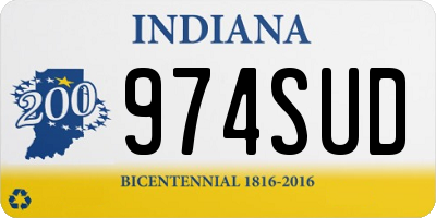 IN license plate 974SUD