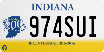 IN license plate 974SUI