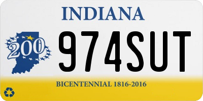IN license plate 974SUT
