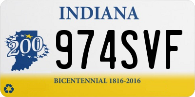 IN license plate 974SVF