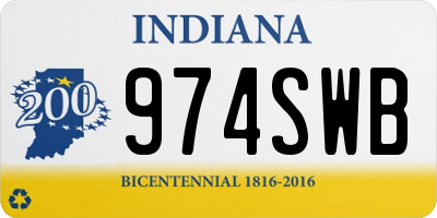 IN license plate 974SWB