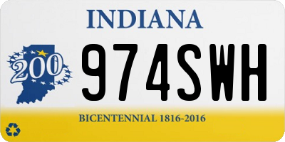 IN license plate 974SWH