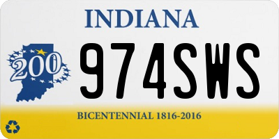 IN license plate 974SWS