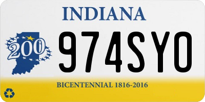 IN license plate 974SYO