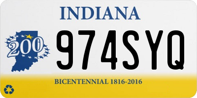 IN license plate 974SYQ