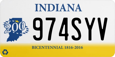 IN license plate 974SYV