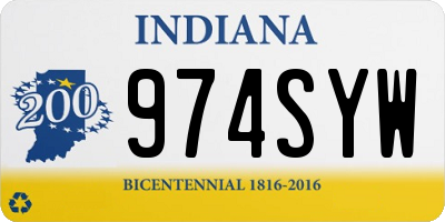 IN license plate 974SYW