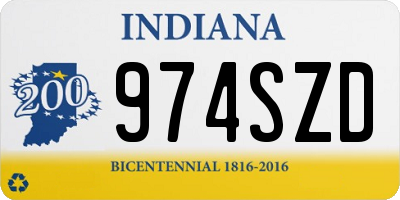 IN license plate 974SZD