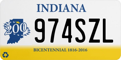 IN license plate 974SZL