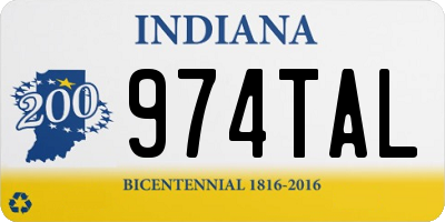 IN license plate 974TAL