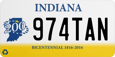 IN license plate 974TAN