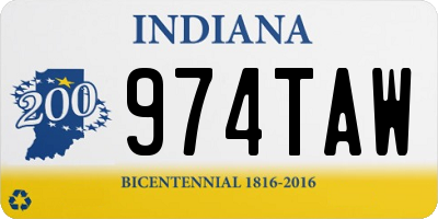 IN license plate 974TAW