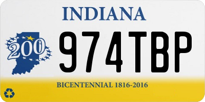 IN license plate 974TBP