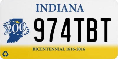 IN license plate 974TBT