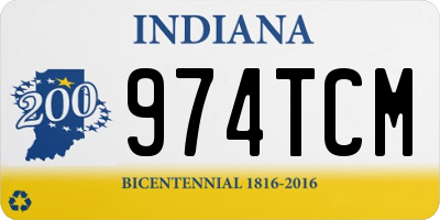 IN license plate 974TCM