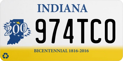 IN license plate 974TCO