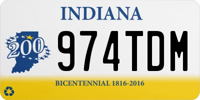 IN license plate 974TDM