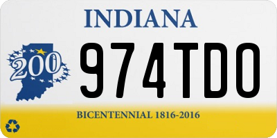 IN license plate 974TDO