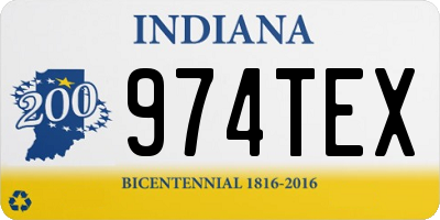 IN license plate 974TEX
