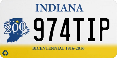 IN license plate 974TIP