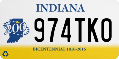 IN license plate 974TKO