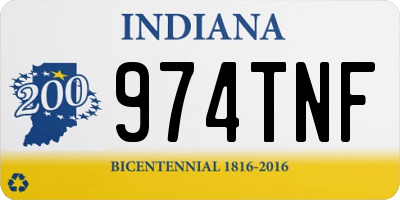 IN license plate 974TNF
