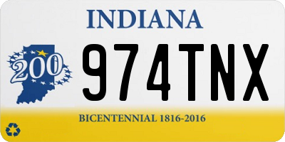 IN license plate 974TNX