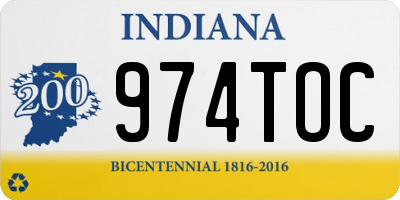 IN license plate 974TOC