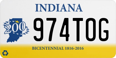 IN license plate 974TOG