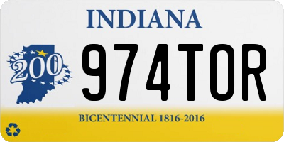 IN license plate 974TOR