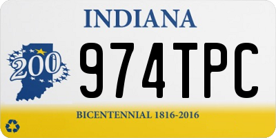 IN license plate 974TPC