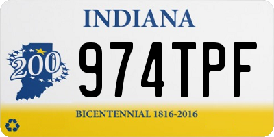 IN license plate 974TPF
