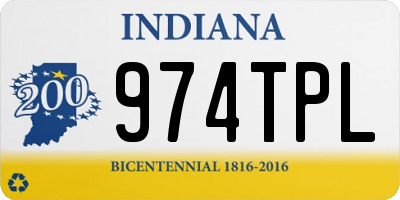 IN license plate 974TPL