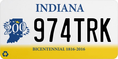 IN license plate 974TRK